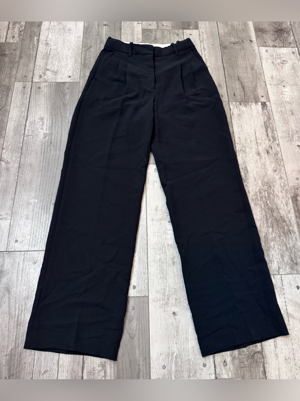 Wilfred Effortless Pant Women Black Pleated Wide Leg Trousers Pants Size 2